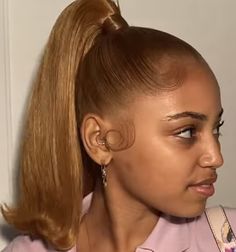 Highlighted Ponytail Weave, Honey Brown Ponytail, Honey Blonde Barbie Ponytail, 60s Ponytail High, Blonde Natural Hair, High Ponytail Hairstyles, Honey Brown Hair, Braided Hairstyles For Black Women Cornrows