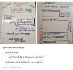 the writing process for an argument is shown in two separate pictures, one has been written on