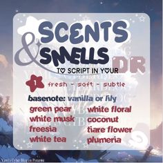 an advertisement for scents and smells to sort in your own words on the side of a poster