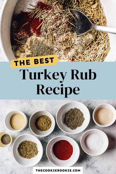 the best turkey rub recipe with spices in bowls