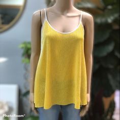 Beautiful Yellow Flowy Tank Top New With Tags Size Small All My Items Come From Smoke Free Home Zara Casual Spaghetti Strap Top, Casual Spaghetti Strap Top By Zara, Zara Tank Top For Beach In Spring, Zara Tank Top For Beach And Spring Season, Zara Casual Beach Tank Top, Yellow Tank, Yellow Tank Top, Flowy Tank Tops, Flowy Tank