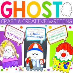 the front cover of ghost craft and creative writing book with four children's characters