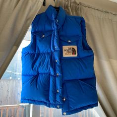 Bnwt North Face Gucci Vest From 2021 Never Worn Unisex Blue Gucci Winter Outerwear, Designer Blue Gucci Outerwear, Blue Designer Gucci Outerwear, Casual Blue Gucci Outerwear, Gucci Vest, Gucci Stocking, Gucci Pouch, Best Filters For Instagram, Simple Luxury