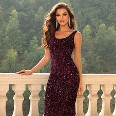 Features: Sequin, Slit Sheer: Opaque Stretch: Slightly Stretchy Body: Not Lined Material Composition: 95% Polyester, 5% Elastane Care Instructions: Machine Wash Cold. Tumble Dry Low. Imported Product Measurements: Xs: Front Length 43.5 In, Hip 30.8 In, Bust 28.9 In, Waist 25 In S: Front Length 44.1 In, Hip 32.4 In, Bust 30.4 In, Waist 26.5 In M: Front Length 44.7 In, Hip 33.9 In, Bust 32 In, Waist 28.1 In L: Front Length 45.4 In, Hip 36.3 In, Bust 34.3 In, Waist 30.4 In Tags: Round Neckline Semi Hipster Skirt, Woman Wine, فستان سهرة, Body Con Dress, Split Dress, Types Of Skirts, Sequin Dress, Skirt Length, Evening Dress