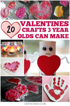 valentine's crafts for kids to make with paper hearts, candles and other items