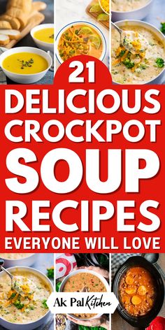 Crockpot soup recipes are the perfect solution for cozy fall dinners. Explore a variety of easy slow cooker dinners that bring warmth to chilly nights. From hearty fall soups and stews to creamy fall soup recipes, we've them all. These simple crockpot soups are not only delicious but also effortless, making them ideal for busy days. Warm up with one-pot fall soup recipes and enjoy comforting meals like crockpot chicken soup or vegetable soup. Discover your new favorite autumn recipes today! Best Easy Crockpot Soups, Hearty Fall Soups, Best Crockpot Soup Recipes, Crockpot Chicken Soup, Cold Weather Soup Recipes, Fall Soups And Stews, Keri Soup, Chicken Soup Crockpot, Simple Crockpot