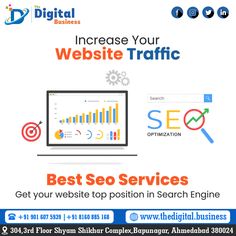 Drive more traffic to your website with our effective SEO solutions. Reach your audience, increase visibility and grow your online presence today! Email Marketing Inspiration, Seo Services Company, Marketing Poster, Social Media Advertising Design, Best Seo Company, Increase Website Traffic, Website Services, Sms Marketing, Best Digital Marketing Company