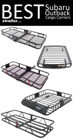 three different types of cargo trays with the words best outback carriers on them