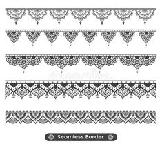 a set of black and white lace borders