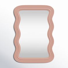 a pink frame with wavy edges on a white background, in the shape of a rectangle