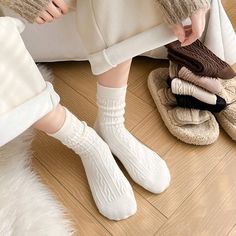 Winter Cashmere Socks in Light Coffee in Khaki OS(2) 100% POLYESTER White Thick Casual Socks, Casual Thick White Socks, Comfortable Cream Winter Socks, Comfortable Cream Socks For Winter, Cozy Thick White Socks, Spa Socks, Fall Socks, Cashmere Socks, Sheer Socks