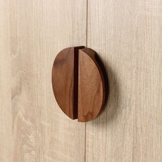 a close up of a wooden door handle