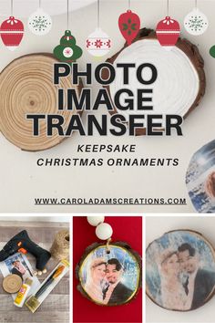 christmas ornament collage with photo image transferer