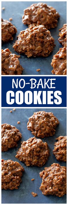 no - bake cookies on a baking sheet with the words, no - bake cookies