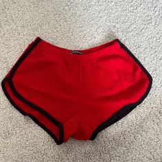 Brandy New Never Worn Before! Retro Red Shorts For Summer, Sporty Red Shorts For Loungewear, Red Shorts For Loungewear, Red Athletic Shorts For Loungewear, Red Lounge Shorts, Red Loungewear Shorts, Red Stretch Sporty Shorts, Casual Red Stretch Pajama Shorts, Red Shorts For Summer Loungewear