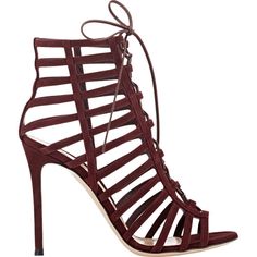 Gianvito Rossi Women's Caged Lace-Up Sandals ($519) ❤ liked on Polyvore featuring shoes, sandals, heels, sapatos, gianvito rossi, colorless, cage sandals, leather lace up sandals, open toe shoes and clear sandals Clear Heel Shoes, Cage Sandals, Black High Heel Sandals, Black Lace Up Shoes, Lace Sandals, Leather Sole Shoes, Fashion Shoes Sandals, Lace Up High Heels, Burgundy Shoes