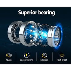 an advertisement with the words,'superior bearing'and three different types of ball bearing