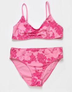 ROXY All About Sol Girls Bralette Bikini Set - PINK | Tillys Preppy Swimsuit, Pretty Swimsuits, Trendy Swimsuits, Trendy Outfits For Teens, Cute Bathing Suits, Preppy Summer, Summer Swim Suits, Cute Swimsuits, Cute Bikinis