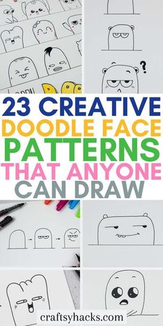 the 25 creative doodle face patterns that anyone can draw in their own hands and feet