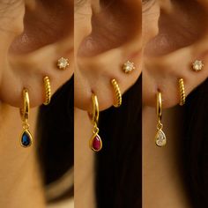 Teardrop Dangle hoop earrings-CZ diamond-ruby-sapphire-gold vermeil-dainty-tiny huggie hoops-April-July-September-birthstone hoops charm size:4mm x6mm hoop size: 12mm (inner circle-9mm) material: gold vermeil(sterling silver 925 base material) with CZ cubic zirconia huggie hoops available: CZ diamond, CZ sapphire, CZ ruby comes with a cute little gift box. View other flower jewelry here: https://www.etsy.com/shop/DearMia?ref=seller-platform-mcnav&search_query=flower View more jewelry HERE: https Huggie Dangle Earrings, Dainty Teardrop Huggie Earrings, Dainty Yellow Gold Huggie Earrings With Dangling Charms, Dainty Birthstone Huggie Earrings For Anniversary, Dainty Teardrop Tarnish-resistant Huggie Earrings, Gold Huggie Earrings With Gemstone, Gold Gemstone Huggie Earrings, Gold Teardrop Huggie Earrings With Dangling Charms, Dainty Gemstone Huggie Earrings For Gift