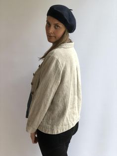 Women Linen Blazer 'Georgia-Rustic' Womens Linen | Etsy Casual Linen Outerwear With Buttoned Pockets, Casual Linen Blazer With Buttons, Linen Single-breasted Button-up Outerwear, Long Sleeve Linen Utility Jacket With Pockets, Casual Linen Long Sleeve Outerwear, Spring Linen Outerwear With Button Closure, Fall Linen Button-up Blazer, Casual Long Sleeve Linen Outerwear, Casual Linen Outerwear With Snap Buttons