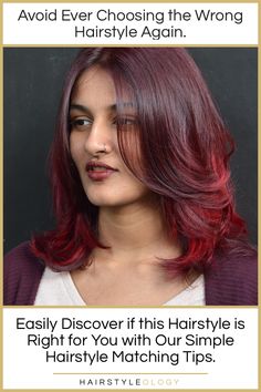 Our tips outline the best face shape, skin tone, personality and more for this Ruby Red Lob and other trendy hairstyles. Plus, find styling tips and watch a styling tutorial to get this hot look at hairstyleology.com. Feathered Blowout, Ombre Color, Face Shape