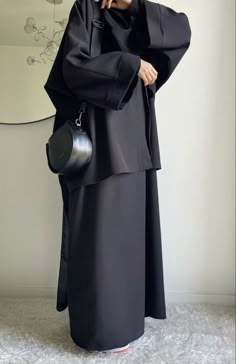 All Black Modest Outfit, Islamic Modest Fashion, Black Hijab, Modest Outfit