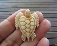 a small turtle shaped toy sitting on top of someone's hand