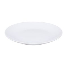 an empty white plate on a white background