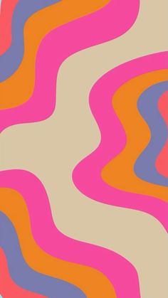 an abstract background with wavy lines in pink, orange and blue