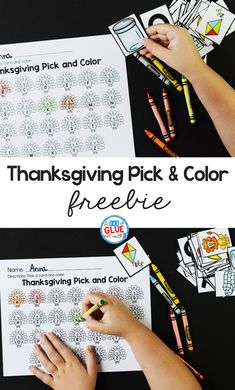 thanksgiving pick and color worksheet for kids to practice their writing skills with free printables