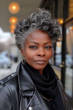 Short Salt And Pepper Hair, Grey Hair Journey, Timeless Hairstyles, Gorgeous Gray Hair, Beautiful Gray Hair, Natural Gray Hair, Short Grey Hair, Sassy Hair, Curly Hair Women