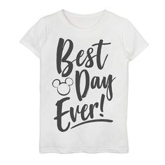 She'll love the style of this Disney girls' Park Best Day Every Mickey Head Silhouette Graphic Tee. Â© Disney Crewneck Short sleevesFABRIC & CARE Cotton Machine wash Imported She'll love the style of this Disney girls' Park Best Day Every Mickey Head Silhouette Graphic Tee. Â© Disney Disney She'll love the style of this Disney girls' Park Best Day Every Mickey Head Silhouette Graphic Tee. Â© Disney Size: Small. Color: White. Gender: female. Age Group: kids. Disney Nail Designs, Magical Clothes, Disney Crewneck, Head Silhouette, Mickey Head, Girls Tees, Disney Shirts, Disney Girls, Best Day Ever