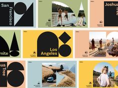 the los angeles design museum's annual catalog is shown in multiple colors and shapes