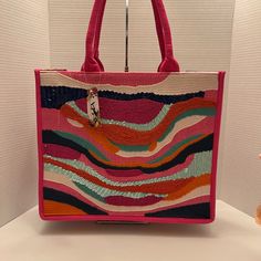 Multicolor Pink Beaded Tote With Shoulder Strap - Never Used. (Tag States - A&B Limited Edition) Unbranded On Both The Interior And Exterior. Lots Of Room. One Center, Open Compartment. All Reasonable Offers Will Be Considered. All Sales Are Final. No Returns, No Exchanges. If You Like It, Make An Offer And Let's Make A Deall Thank You For Viewing! Embellished Multicolor Shoulder Bag For Summer, Embellished Multicolor Summer Shoulder Bag, Chic Multicolor Embroidered Bag, Multicolor Beaded Vacation Bag, Chic Multicolor Beaded Bags, Embellished Multicolor Tote Shoulder Bag, Multicolor Embellished Tote Shoulder Bag, Multicolor Beaded Tote Shoulder Bag, Beaded Tote Shoulder Bag For Shopping