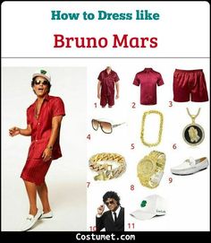 an image of how to dress like bruno mars for men and women in red