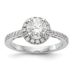 a white gold engagement ring with diamonds