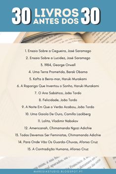 an open book with the words 30 livros do's in spanish and english