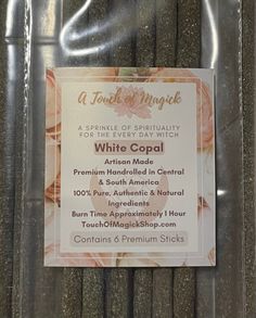 a package of white copol incense sticks