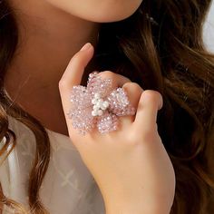 The Kayla Crystal Flower Luxury Ring. Flower Luxury, Hair Garland, Luxury Ring, Luxury Girl, Fairy Princesses, Hair Clips Girls, Princess Crown, Luxury Rings, Crown Headband