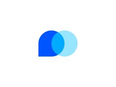 two blue circles on a white background with the letter o in the middle and an oval at the bottom