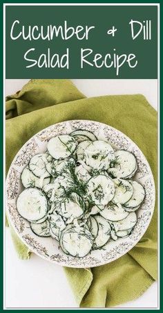 cucumber and dill salad recipe on a plate