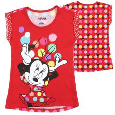 Disney Minnie Mouse Toddler T-Shirt Boutique Item Brand New With Tags Officially Licensed And Authentic Material Composition: 59% Cotton, 41% Polyester Color: Red Various Sizes Available: 2t, 3t, 4t, 5t Very Fun And Vibrant Print Minnie Mouse Tshirt Amazing Eye-Catching And Unique Colorful Polka Dot Back Design Super Soft And Comfortable Tags: Children's Clothes Clothing Kids Toddlers Tee Tees Tshirt Top Tops Shirt Cute Disneyland Mickey Mouse Clubhouse Bow Polka Dots Disneyland Gift Ideas Vacay Fun Pink Minnie Mouse Top, Cute Minnie Mouse Cotton Top, Playful Minnie Mouse Cotton T-shirt, Disney Minnie Mouse Summer Tops, Playful Cotton T-shirt With Minnie Mouse, Playful Minnie Mouse Crew Neck Top, Playful Mickey Mouse Tops For Summer, Fun Cotton Minnie Mouse Top, Playful Summer Tops With Mickey Mouse