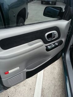 the interior of a vehicle with its door open