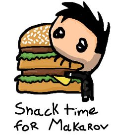 a drawing of a man with a stack of hamburgers on his face and the words snack time for madarav