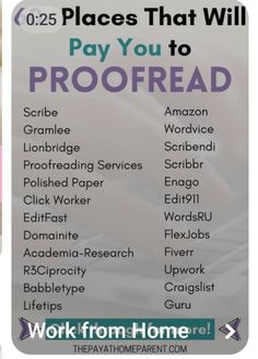 a poster with the words pay you to proofread