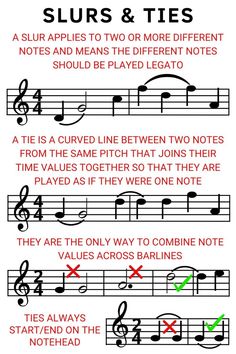 Slurs and Ties Explained - Beginner Music Theory - Yanick Drums Note Values, Writing Songs Inspiration