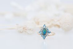 Yellow Gold Australian Opal Cluster Ring, Topaz Cluster Ring, Unique Birthstone Engagement Ring, 14k 18k Gold Antique Ring, Christmas gift by PurpleMayJewellery on Etsy https://www.etsy.com/listing/625113134/yellow-gold-australian-opal-cluster-ring Elegant Blue Opal Ring In 14k Gold, Elegant Blue Opal Promise Ring, Blue 14k Gold Opal Wedding Ring, Elegant Cluster Topaz Wedding Ring, Blue Multi-stone Opal Ring For Wedding, Blue 14k Gold Cluster Ring For Wedding, Blue Multi-stone Topaz Ring For Wedding, Blue Topaz Cluster Ring For Wedding, Fine Jewelry Cluster Topaz Wedding Ring