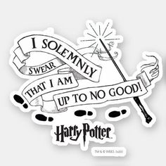 harry potter sticker with the quote i solemnly swear that i am up to no good