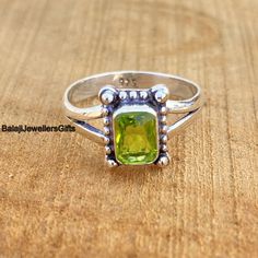 Solid Peridot Gemstone Ring, 925 Sterling Silver, Meditation Ring, Worry Ring, Wedding Ring, Dainty Ring, Woman's Ring, Gift Her Ring, B1443 Metal : 925 Sterling Silver Maine Stone : Peridot Stone Color : Green Stone Shape : Squire Ring's Style: Statement Ring US Ring Size: All size available The ring is made with genuine gemstone and solid 925 sterling silver. You will receive beautiful ring as described in the advertise, a perfect and unique ring gift for your loved ones. Occasion : Birthday E Peridot Rings Stamped 925 For Anniversary, Stamped 925 Peridot Ring For May Birthstone, Wedding Ring Dainty, Her Ring, Meditation Ring, Popular Rings, Worry Ring, Rings Handmade, Zierlicher Ring